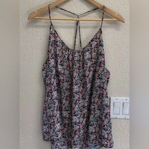 New York & Co. SoHo Jeans Strappy Black/Pink Floral Cami Top / Size Medium NWT